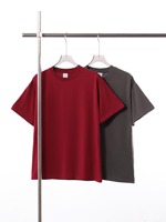 T-shirt en coton épais 250G Premium 32S Double Fil, Col Rond, Épaules Tombantes, Coupe Confortable, Vêtement Uni en Gros