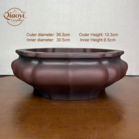 Pot à Bonsaï Classique en Argile Violette de Yixing, Écologique, pour Extérieur/Intérieur, Capacité 1L, Rectangulaire Irrégulier, Jardinières Rustiques pour Maison et Jardin