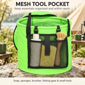 Seau pliable portable de 20 L, imperméable, rond, pour l'escalade, la natation, le camping, le lavage de voiture - Product Image 5