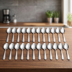 <b>24</b>-<b>Piece</b> Bulk Stainless Steel <b>Dinner</b> Spoon <b>Set</b> Modern Design Mirror Polished Dishwasher Safe Home Restaurant Parties MORADABAD - Product Image 2