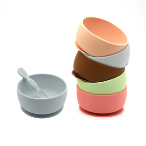 Bol pour bébé à accastillage libre, en silicone sans BPA, avec ventouse, bol d'alimentation pour bébé en silicone de qualité alimentaire - Product Image 1
