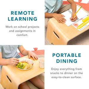 Bentwood zemin <span class=keywords><strong>Lap</strong></span> masası çocuklar için taşınabilir dayanıklı doğal huş ahşap ödev tarzı için sağlam eğitim etkinlik masası - Product Image 5