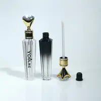 Toptan temizle değnek elmas şeffaf özel logo moda siyah lüks buzlu kapları dudak parlatıcısı tüpleri