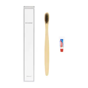 Eco-friendly Bamboo Toothbrush Hotel Disposable Toothbrush with Toothpaste