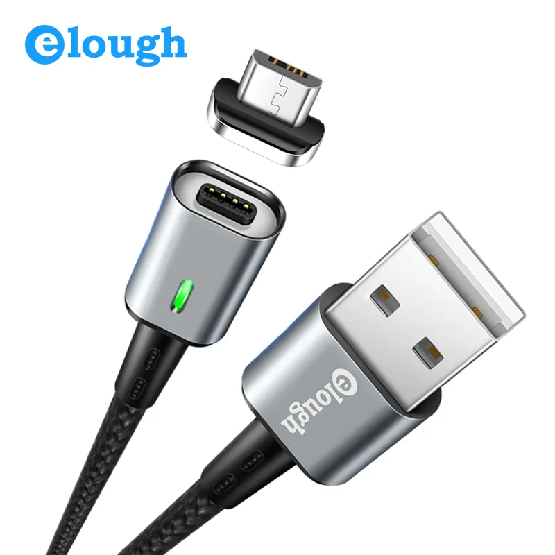 Elough E04 마이크로 USB 케이블 마그네틱 충전기 Xiaomi 화웨이 안드로이드 휴대 전화 빠른 충전 elough 자기 케이블