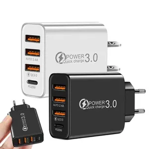 Wholesale PD20w/QC3.0+2.4A 3 Usb Fast Mobile Phone Charger Multi Usb With Pd Charger Travel Adapter