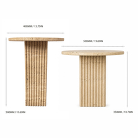 Ensemble de tables basses gigognes en travertin, table d'appoint artistique créative, table d'appoint moderne, design français, fabrication artisanale EASTONE Living