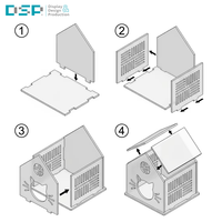 Cage pour animaux de compagnie de style villa moderne, de luxe, 50 cm de haut, en kit, en acrylique, pour intérieur, fabriquée par DSP Vietnam Factory
