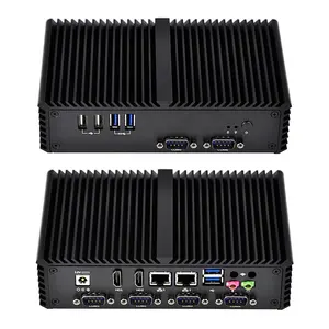 Qotom Mini pc Q370P AES-NI fanless מיני מחשב i7 מחשב חומרת מחשב עם 6 יציאות טוריות