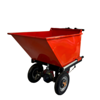 Carretilla Volquete Eléctrica Recargable de 3 Ruedas y 500 kg de Capacidad - Tolva de Cenizas con Batería y Empuje Manual para Construcción, Minería y Agricultura