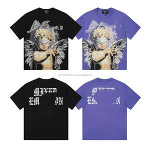Wholesale MIXED EMOTION Top Quality Heavyweight 100% Cotton Tee <b>Shirt</b> Streetwear Graphic Printed Oversized <b>Shirts</b> for <b>Men</b> - Product Image 5