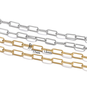 Stainless Steel Oval <b>Chain</b> 1.6x7x17mm For DIY Necklace Jewelry Accessories Wholesale Gold Steel Color <b>Cross</b> Pattern Unisex - Product Image 2