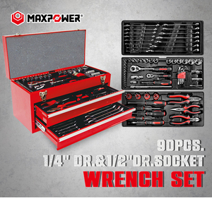 ชุดเครื่องมือช่างมืออาชีพ Maxpower 3 ลิ้นชัก ประแจวงล้อ ประแจบล็อก คีม พร้อมกล่องเครื่องมือโลหะ สำหรับซ่อมรถ<span class=keywords><strong>ยนต์</strong></span> งาน <span class=keywords><strong>DIY</strong></span> และช่างยนต์ - Product Image 6