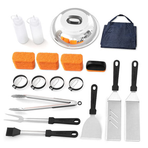 ชุดเครื่องมือบาร์บีคิวสแตนเลสพร้อมด้ามจับพลาสติกอเนกประสงค์สำหรับการพลิกอาหารสำหรับทำอาหารกลางแจ้ง - Product Image 1