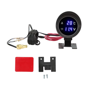 2 trong 1 Vòng 12V 24V LED kỹ thuật số Xe Xe tải nước Temp Gauge cảm biến nhiệt độ temperatura động cơ + Vôn kế Volt Điện áp mét - Product Image 2