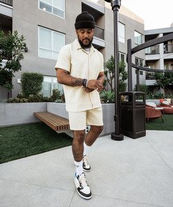 <span class=keywords><strong>Conjunto</strong></span> de ropa de calle Hawaiana para <span class=keywords><strong>hombre</strong></span>, camiseta de manga corta con botones y pantalones cortos de verano - Product Image 3