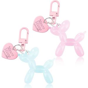 Kawaii Style Jelly Balloon Dog Keychain for Teens Girls Cute Poodle Keyring <b>Bag</b> Charms Backpack Pendant Aesthetic Jewelry RTS - Product Image 1