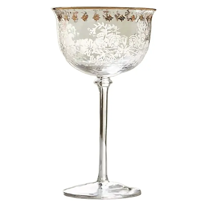 Lüks Drinkware züccaciye özelleştirilmiş benzersiz el lazer kazınmış Vintage kazınmış şarap bardakları şampanya flüt Martin gözlük