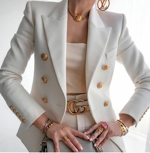 Private Label Button Risvolto di Grandi Dimensioni Donne Giacca Sportiva Giacca - Product Image 2