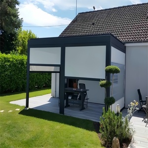 Terrasse <span class=keywords><strong>de</strong></span> jardin motorisée personnalisée Pergola bioclimatique à <span class=keywords><strong>toit</strong></span> rétractable Pergola extérieure en aluminium Stores roulants sans fil - Product Image 4