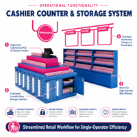 Comptoir de présentation de papeterie moderne et créatif pour boutique, kiosque, station de vente, mobilier personnalisé pour magasin de cadeaux, stand de centre commercial