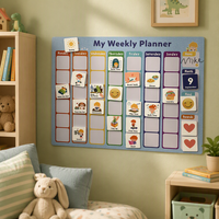 Aimants magnétiques EVA pour tableau de routine, aimants pour tableau de comportement pour enfants, planificateur visuel avec tableau de planification hebdomadaire personnalisable