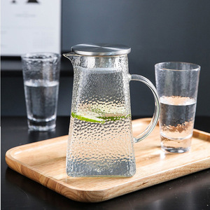 Jarra de agua de vidrio martillado de gran capacidad con diseño de lima para fiestas y uso doméstico - Product Image 2