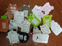 Porte-cartes photo Kpop mignon en peluche, pendentif en forme d'animal de dessin animé (chat, chien), 3 pouces, super doux, rembourrage en liège