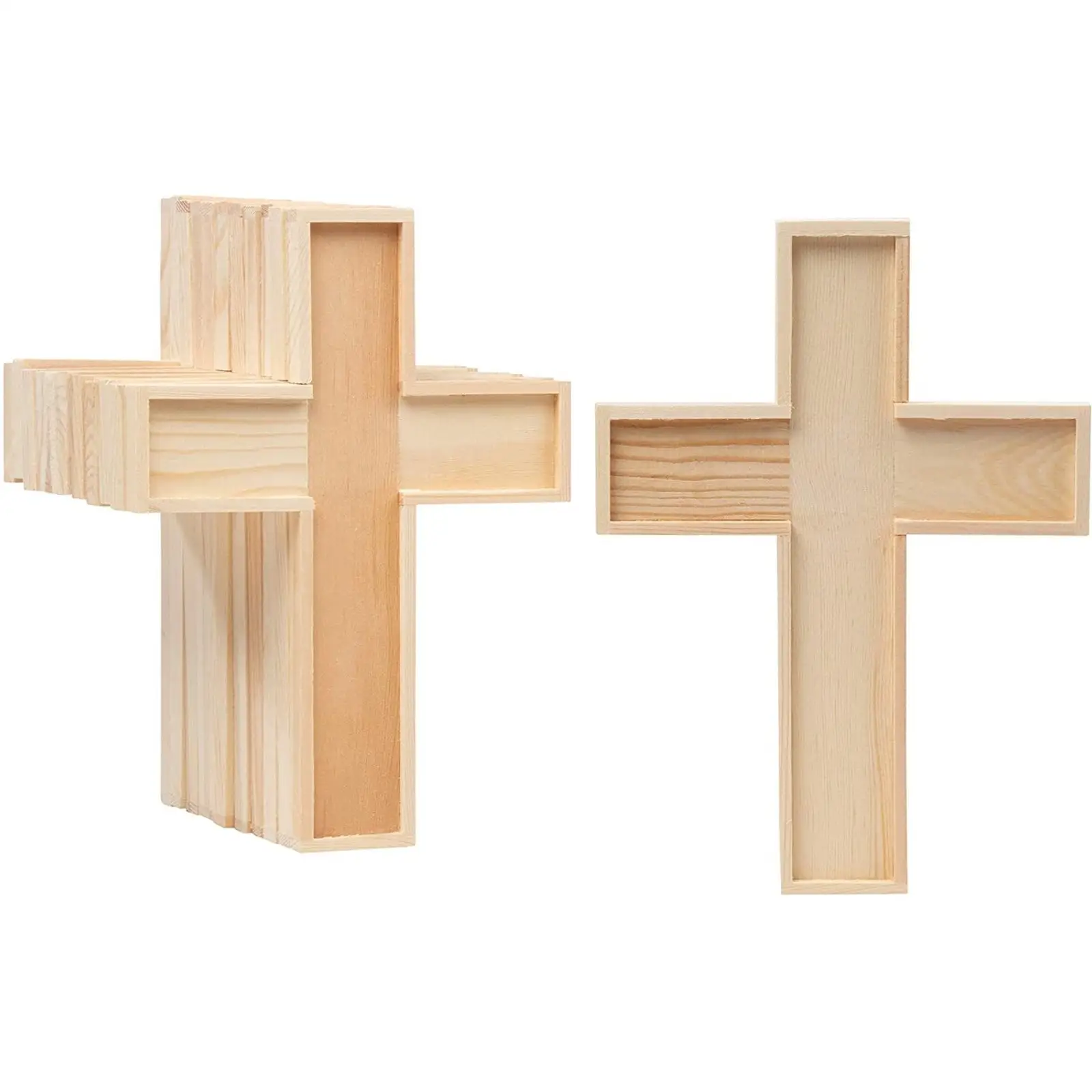 Custom Unfinished Wooden Cross Shape Wood Craft Wood Decorative Cross