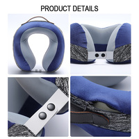 Oreiller de voyage en mousse à mémoire de forme personnalisable, lavable, avec fonction massage, pour camping et voyages, vente en gros OEM
