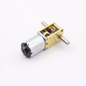 Dual Shaft 6v 12v N20 Toycar Right Angle Geared Motor High Speed Micro Self-locking Worm 12mm Diameter Dc Gear Motor Brushed 15g