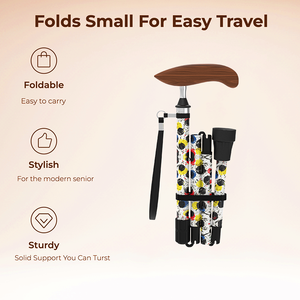 Bastone da Passeggio in Fibra di Carbonio Pura, Bastoni di Lusso in Legno di Alta Qualità per Donne, Bastone Pieghevole con Motivi Stampati - Product Image 4