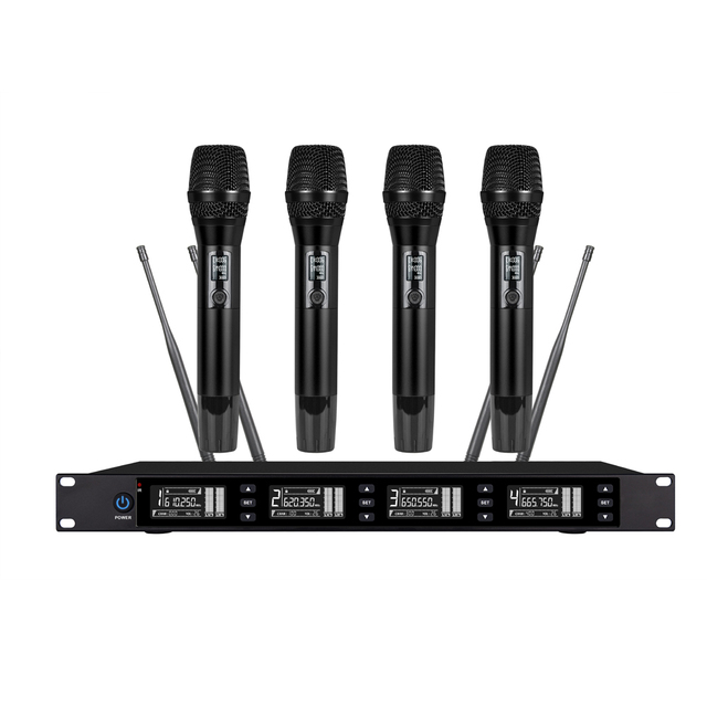 UHF wireless microphone 4 channels handheld microphone conference microphone