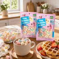 Bonbons guimauves croustillants couleur macaron, coque croquante, centre moelleux, emballage personnalisé OEM, collation pour enfants, garniture pour desserts et café, en vrac