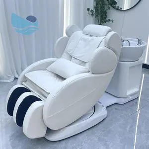 Beauty Nail Hair Salon Electric Full Body 0 Gravity Shiatsu Shampoo Massage Chair Bed Styling Hair Washing Sink And Chair