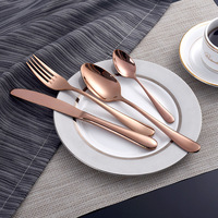 Vente de luxe or restaurant cuillère fourchette couteau en acier inoxydable couverts 72pcs ensemble avec étui