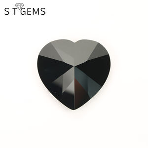 Piedras de cristal sintético, cristal negro, corte de corazón, <span class=keywords><strong>precio</strong></span> barato, gran oferta - Product Image 2