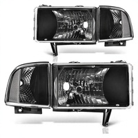 Ensemble de phares LED pour Dodge Ram 1994-2001, projecteur, clignotant séquentiel, DRL, halo, yeux d'ange