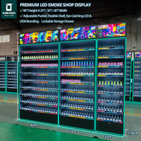 Présentoir ouvert pour cigarettes Satom, étagère de présentation de tabac, présentoir de magasin de détail avec système de poussée, support de présentation métallique pour magasin de tabac