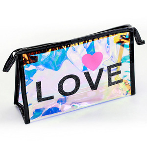 Bolsa de PVC triangular impermeable transparente con cremallera, organizador cosmético de moda y estuche para lápices para viajes - Product Image 5