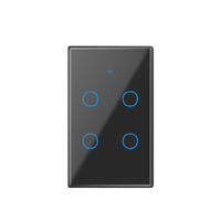 SIXWGH Panneau tactile mural Deluxe RF433 US 4 touches 4 directions, durable, étanche, avec protection contre les surtensions 10A, pour éclairage centralisé de toute la maison