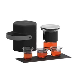 Juego de Decantador de Whisky Portátil, Botella de Licor de Vidrio y Vasos de Degustación con Estuche de Transporte para el Hogar, Bar o Viajes - Product Image 1