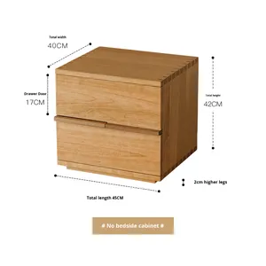 Shan Woji Solid Wood Japanese Style Bedroom Nightstand with Drawer and <b>Storage</b> Cabinet Home Furniture Made in China Model WUJI - Product Image 6