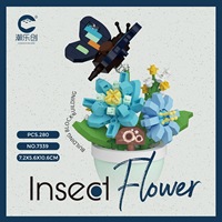Jouet de construction de fleurs éternelles en pot Flower Room Elves 7337-7340 en plastique ABS, ensemble de 200-300 pièces, pour les 14 ans et plus, unisexe