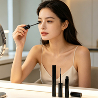 Tube d'eyeliner vide personnalisé avec logo, 5 ml, noir brillant, conteneur de mascara, flacon de rouge à lèvres liquide fin, emballage cosmétique