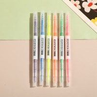 Surligneur créatif double-tête bicolore effaçable pour étudiants, marqueur artistique en PET, plusieurs couleurs