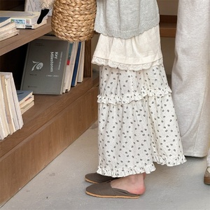 <span class=keywords><strong>Pantaloni</strong></span> corti ammorbiditi antizanzare con volant e gamba larga a fiori per bambine, primavera/estate, taglie 80-130 cm - Product Image 2