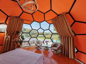 Tienda Domo Geodésico de 7M en Vidrio Templado Azul Casa de Lujo para Glamping Alojamiento para Resorts y Hoteles - Product Image 4