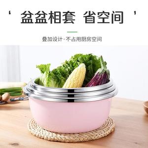 Juego de Recipientes de Acero Inoxidable Xinrong de 3 Piezas, Coloridos, Gruesos y Profundos, para Uso Doméstico en la Cocina - Product Image 2