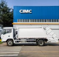 Camion compacteur de déchets CIMC 8CBM 10CBM, véhicule de collecte des ordures à compression hydraulique